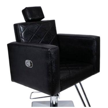 Imagem de Cadeira poltrona reclinável p/  salão de cabeleireiro - DUARTS, PRETO 
