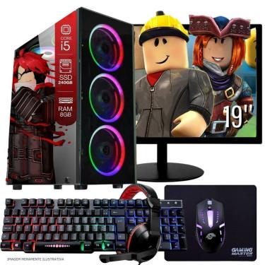 Imagem de Computador PC Gamer Completo TOB Intel Core i5 SSD 240GB 8GB Teclado Mouse Mouse Pad e Headset Gamer Monitor 19” Windows 10 Pro Trial