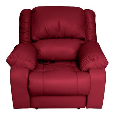 Imagem de Poltrona do Papai Reclinável Elétrica com Massagem Magnum PU Sintético Vermelho - Gran Belo