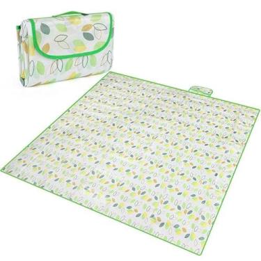 Imagem de Tapete de Piquenique 200x200cm Impermeável - Esteira Portátil para Praia, Parque e Acampamento (Grãos Diretos)