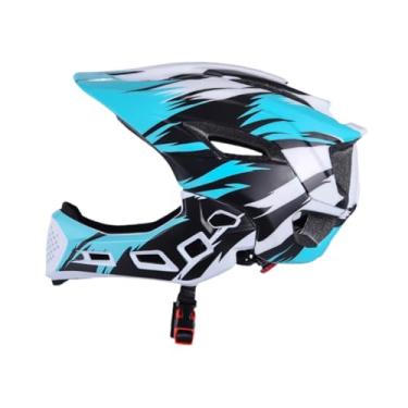 Imagem de oshhni Capacete de Bicicleta Infantil Portátil para Ciclismo, Azul Branco Preto