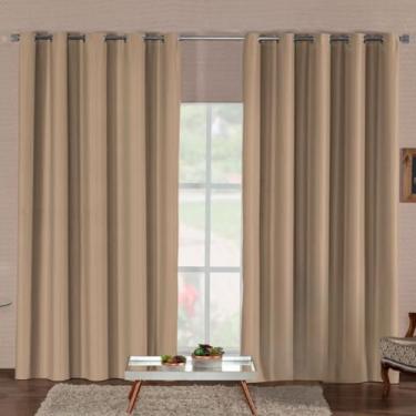 Imagem de Cortina Blackout Quarto Em Tecido Premium Totalmente Opaca E Antirruído Para Melhor Sono(AVELÃ,5,00M x 2,80M)