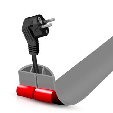 Imagem de Escondedor autoadesivo para cabo de chão, gerenciamento de cabos de 9 m, protetor de faixa de extensão para fios, evita viagens de cabos para escritórios, academias, exposições. Cavidade: 1 cm (L) x