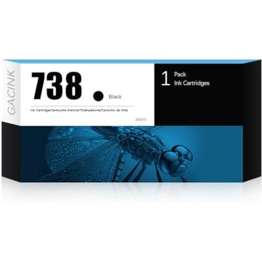 Imagem de GACINK Cartucho de tinta 738 498N8A 300 ml preto compatível com impressoras HP DesignJet T850 e T950 de grande formato