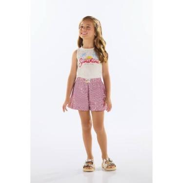 Imagem de Conjunto Cropped e Short Listrado Quimby, Bege, 6