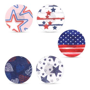 Imagem de 25pcs Adhesive Patch for Libre 2/3, Waterproof CGM Sensor Covers Star Independence Day Blood Sugar Monitor Adhesive Patch American Flag Sensor Stickers Compatible with Freestyle Libre (5 Styles)