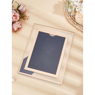 Imagem de 1 suporte de vidro para foto, molduras retangulares de camelo, moldura de vidro duplo para exibição de mesa ou ótimo presente para aniversário, casamento, 17 x 13 x 0,8 cm
