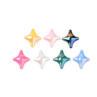 Imagem de 20 peças de contas de acrílico com revestimento UV, grande, opaco, cristal, estrela, espaçador, pingentes para pulseira DIY, brincos, colar, chaveiro, bolsa, cordão, joias, artesanato, 29 x 25,5 x