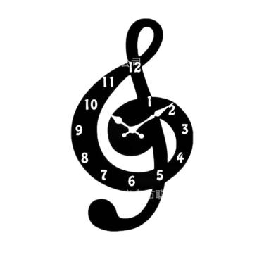 Imagem de Relógio de parede Music Note de 12 polegadas Modern Silent Quartz