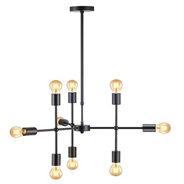 Imagem de Pendente Hash, 9X, soquete E27, Preto fosco, Avant