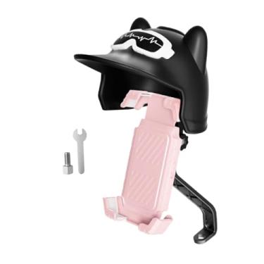 Imagem de FVDPWYE Suporte para Celular de Motocicleta com Mini Viseira para Capacete, Compatível com Smartphones de 4,7 a 7,2 Polegadas. Estável E Seguro. Ideal para Mo, Rosa Preto, Tamanho real