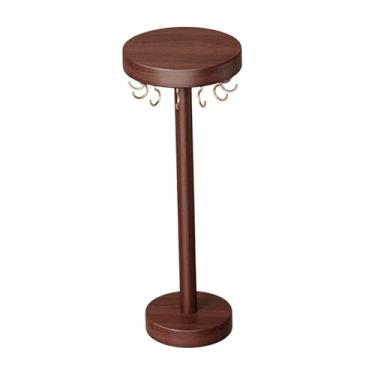 Imagem de Baoblaze Suporte para Colares, Suporte de Parede Redondo em Madeira Maciça, Expositor de Mesa para Pingentes, Brincos e Pulseiras - Decoração para Casa e, 20 Cm de Altura