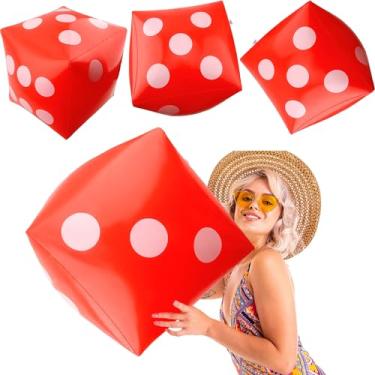 Imagem de 4 Pack 23 Inch Giant Inflatable Dice Jumbo Blow Up Dice Extra Large Dice for Adult Kids Indoor Outdoor Board Game Pool Party Supplies (Color Set 2)