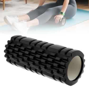Imagem de Tobefore Rolo de espuma EVA de alta densidade para fisioterapia, ioga e pilates – recuperação muscular, massagem profunda dos tecidos, liberação miofascial com bolsa de malha portátil (preto)