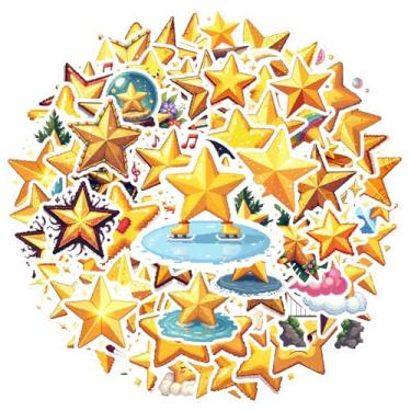 Imagem de 70 peças estrelas celestial fantasia estrela adesivos de papelaria adesivos alegres para telefone faça você mesmo guitarra laptop notebook mala copo notebook bagagem celular copo