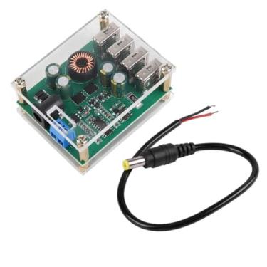 Imagem de Chiffonade Conversor descendente DC 7-60V para 5V 5A Módulo de fonte de alimentação de saída 4USB com proteção de polaridade reversa para carro, tablet, dispositivos móveis