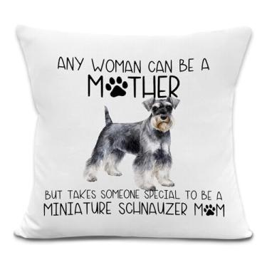 Imagem de laveliabel Capas de almofada em miniatura para presente Schnauzer 45,7 x 45,7 cm, mini presentes de Schnauzer para mulheres, presentes para amantes de cães, capas de almofada decorativas para cães