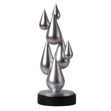 Imagem de NENBOLEC Decoração de casa moderna arte abstrata escultura mesa decoração de estante para sala de jantar estátua de resina 44 cm