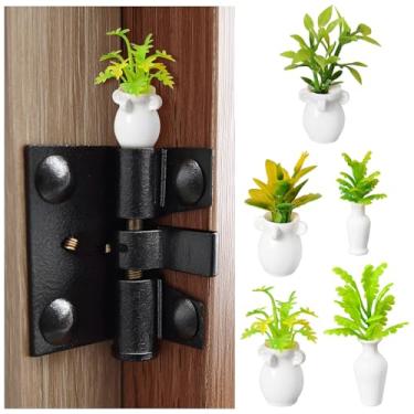 Imagem de Framendino, Pacote com 10 tampas de dobradiça de plantas, enfeite de vaso decorativo, adesivo, vegetação, bonsai, dobradiça de porta, decoração mini suculenta para casa, bugigangas em vaso, folhas