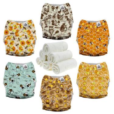 Imagem de Pacote com 6 fraldas de pano para bebês Mama Koala 3.0 com inserções