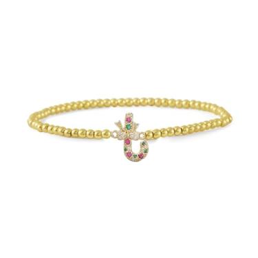 Imagem de OIDIMS Pulseiras de Natal femininas elásticas feitas à mão, pulseira de bengala doce, imitação de cristal, Natal, férias, joias empilháveis, enchimentos de meias, acessórios sazonais para festivais de