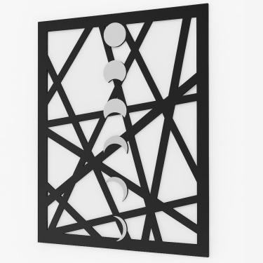 Imagem de Quadro Painel Decorativo Fases Lua Prata 30X40 Mdf Com Acrilico