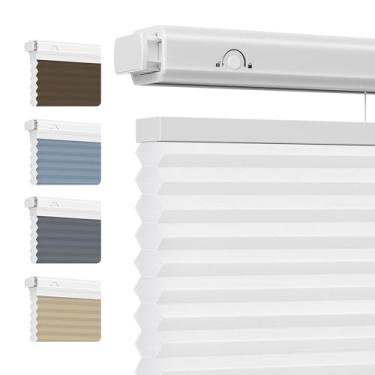 Imagem de Grandekor Persianas celulares sem furadeira de cima para baixo, cortina de colmeia sem fio de célula grande de 3,8 cm para janelas internas, privacidade térmica, branco adequado para aluguel 45,7 cm L