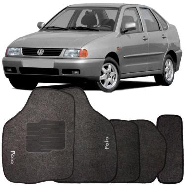 Imagem de Tapete Carpete Polo Sedan 1997 à 2001 Logo Bordado Jogo 5 Peças Personalizado Automotivo