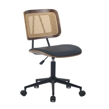 Imagem de Cadeira de Escritório Gitatória  Secretária Hazel Nogueira e Preto