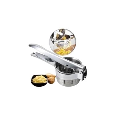 Imagem de Espremedor de Batatas em Aço Inox, 27cm x 10cm x 10cm, Resistente à Corrosão, Design Ergonômico, para Purês e Alimentos Cozidos