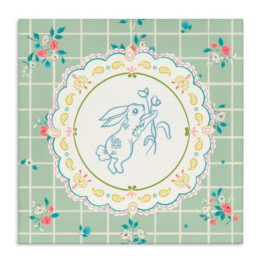 Imagem de Stupell Industries Arte de parede em tela Spring Bunny on Doily, design de Angela Steahling, 43 x 43 cm