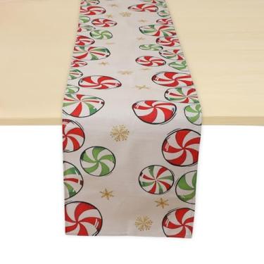 Imagem de Generic 1 pç cata-vento de mesa de Natal linho vermelho verde branco 183 x 33 cm