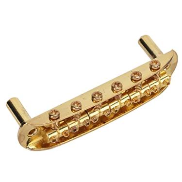 Imagem de Generic Guitarras Tailpiece Easy Tune Guitarra Elétrica Ponte Metal Design Agradável Rolo Preciso para Jazzmaster (Ouro)