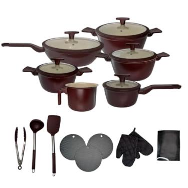 Imagem de JOGO DE PANELA CERÂMICA PREMIUM - 20 PEÇAS - MARROM