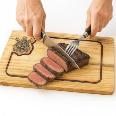 Imagem de Tábua de cortar carne personalizada em madeira Tábua para petiscos gourmet Churrasco,tabua de frios,tabua de madeira (Corinthians)