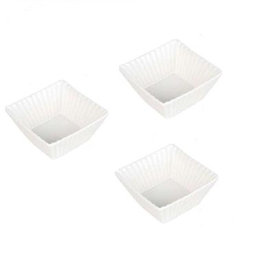 Imagem de Conjunto Com 03 Petisqueiras De Porcelana Quadrada Pcln-073 - Haüskraft
