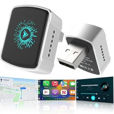Imagem de COCOING Adaptador CarPlay sem fio e Android Auto (2 em 1) - Adaptador Mini USB/USB-C converte com fio para sem fio, Plug & Play, estável sem atrasos para iPhone e Android (atualizado em 2025)