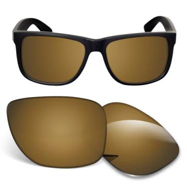 Imagem de Lentes de substituição de 1,5 mm compatíveis com óculos de sol Ray-Ban RB4165 de 54 mm, antiarranhões e resistentes a impactos - Bronze polarizado