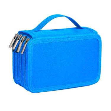 Imagem de Estojo Box Grande BakPak Unissex 4 Zípers Quadrado Divisória (Azul Claro)