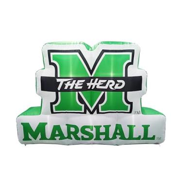 Imagem de FANMATS Mascote inflável NCAA Marshall Thundering Herd - Display inflável autoinflável, ventilador e cordões embutidos, logotipo oficial da equipe - mostre seu espírito durante todo o ano