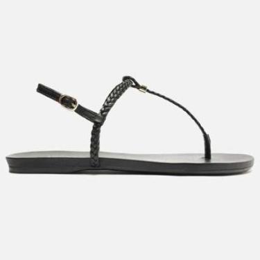 Imagem de SANDÁLIA RASTEIRA PRETA SLIM TIRAS TRANÇADAS A 03274 0117 0001 AREZZO-Feminino