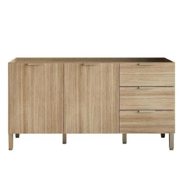 Imagem de Balcao Para Pia 2 Portas 3 Gavetas 160 Cm Glam Freijo Ktp Freijo