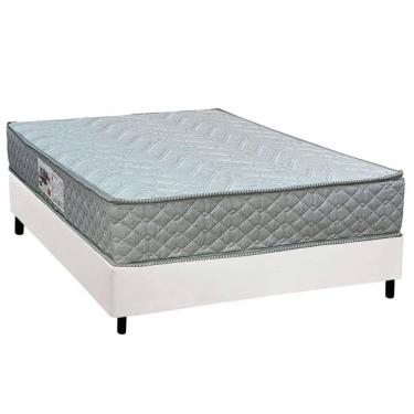 Imagem de Cama Box Casal: Colchão Espuma D45 Paropas Pasquale Gray + Base Crc Corano White (138x188)