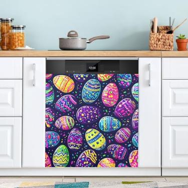 Imagem de ATTX Capa magnética de ovos de páscoa, 58,4 cm C x 66 cm A decoração da capa da máquina de lavar louça, decalques de armário doméstico eletrodomésticos adesivos #50