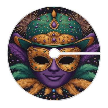 Imagem de Blueangle Saia de árvore colorida de carnaval de 90 cm para decoração de carnaval (156)