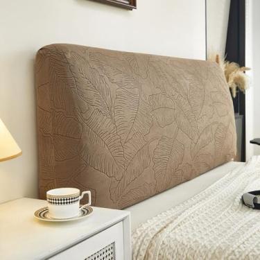 Imagem de Capas de cabeceira elásticas, capa de cabeceira, protetor à prova de poeira, tecido jacquard, fácil instalação lavável, para quarto principal, quarto de hóspedes, sala de estar - curry||1,2 m