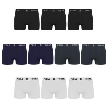 Imagem de Kit 10 Cuecas Boxer Polo Wear Masculina
