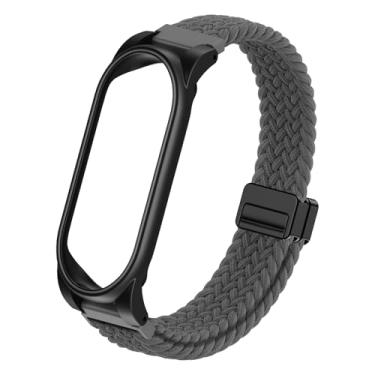 Imagem de Pulseira trançada compatível com gravador de voz AI Plaud NotePin, pulseira respirável e macia para usar com fivela magnética e capa de policarbonato, pulseira leve ajustável, acessórios para gravador