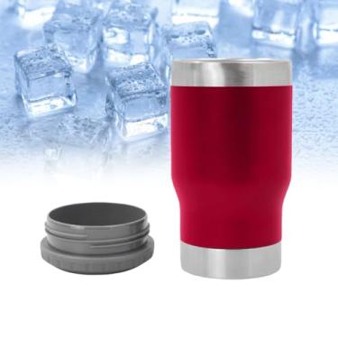 Imagem de Copo Térmico 4 em 1 Porta Lata e Long Neck 420ml com Tampa – Aço Inoxidável, Isolamento a Vácuo, Mantém Bebidas Geladas e Quentes, Compatível com Lata Fina, Padrão e Garrafa (Vermelho)