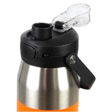 Imagem de Garrafa Térmica Inoxidável, 750ml, Laranja, Aço Inoxidável, Isolamento a Vácuo, 24x7 cm